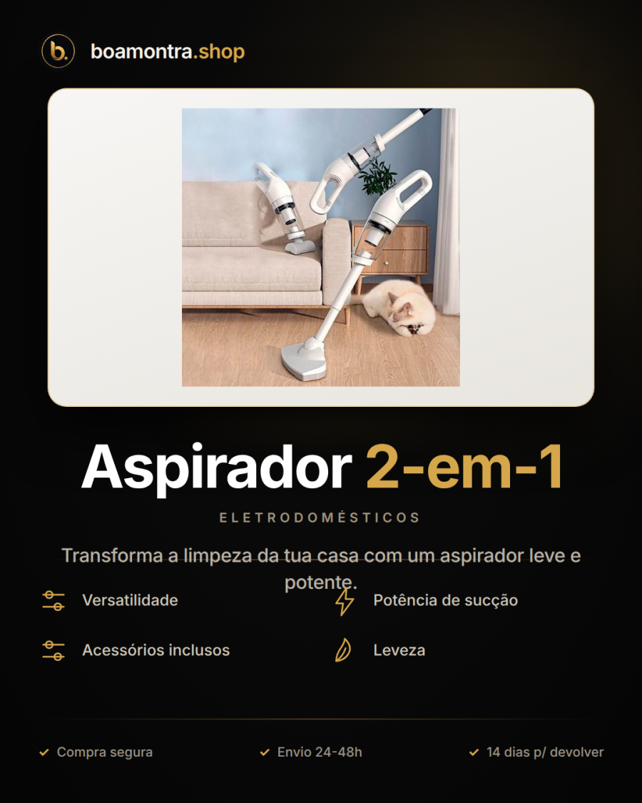 Limpeza Eficiente com Aspirador 2-em-1