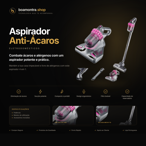Limpeza Profunda com Aspirador Anti-Ácaros