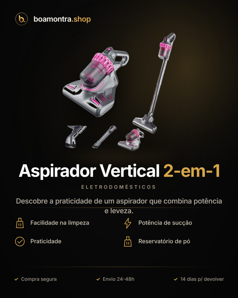 Limpeza Eficiente com Aspirador Vertical 2-em-1