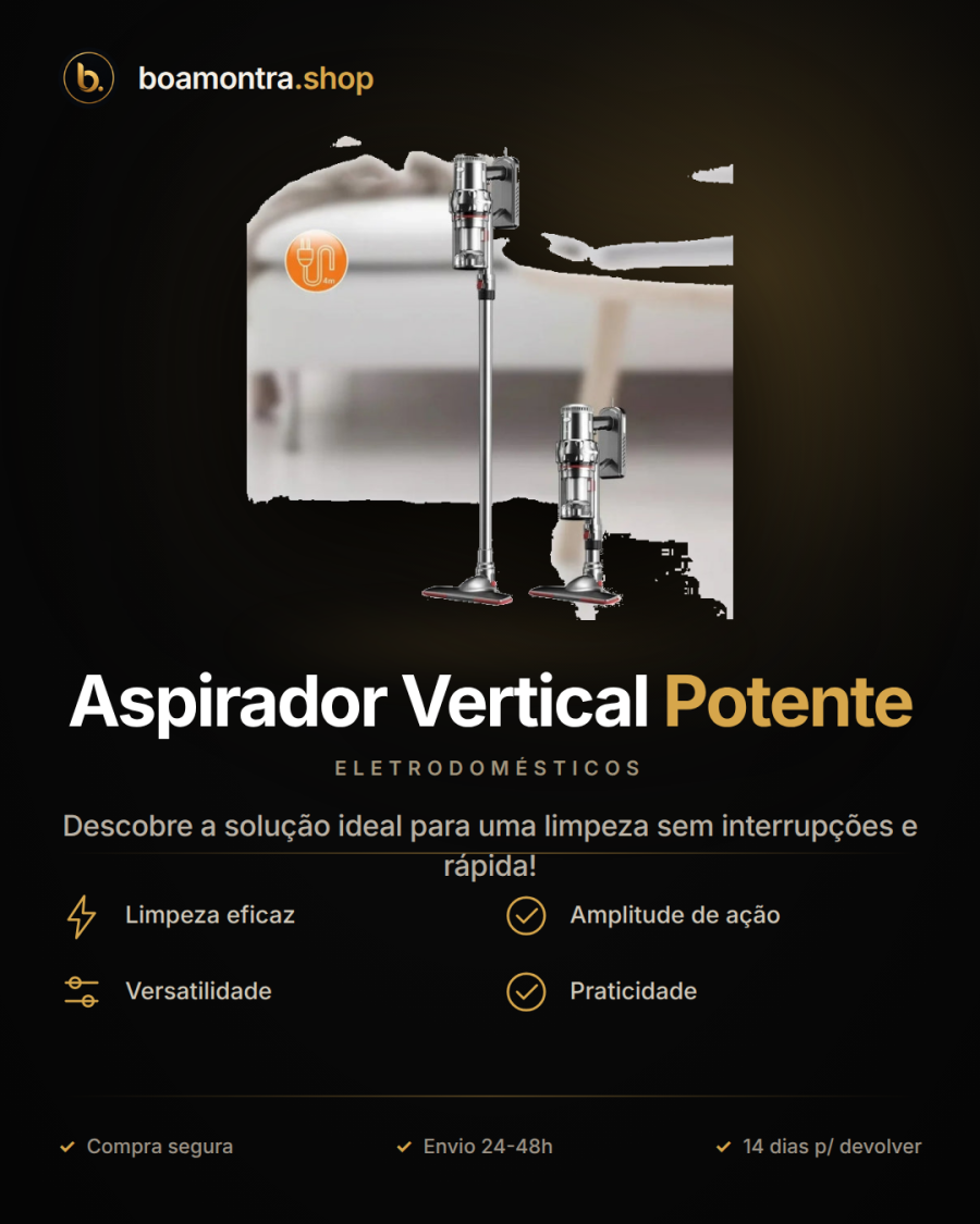 Limpeza Eficaz com Aspirador Vertical Potente