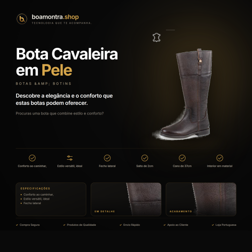Conforto e Estilo com Bota Cavaleira em Pele