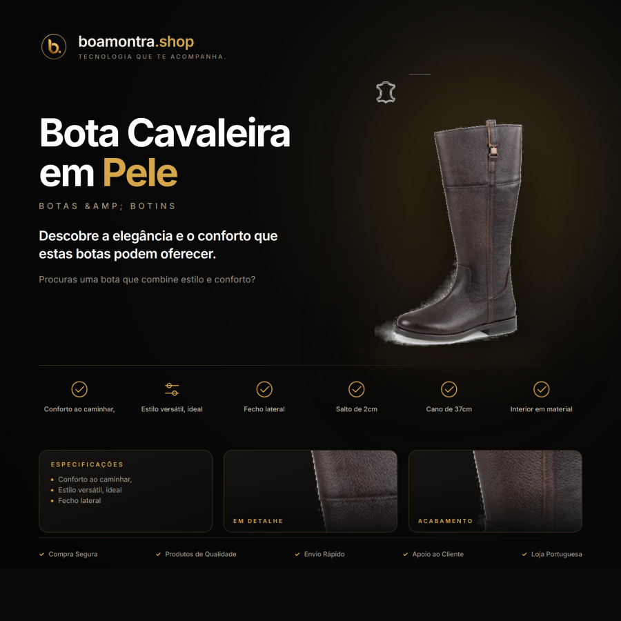 Conforto e Estilo com Bota Cavaleira em Pele