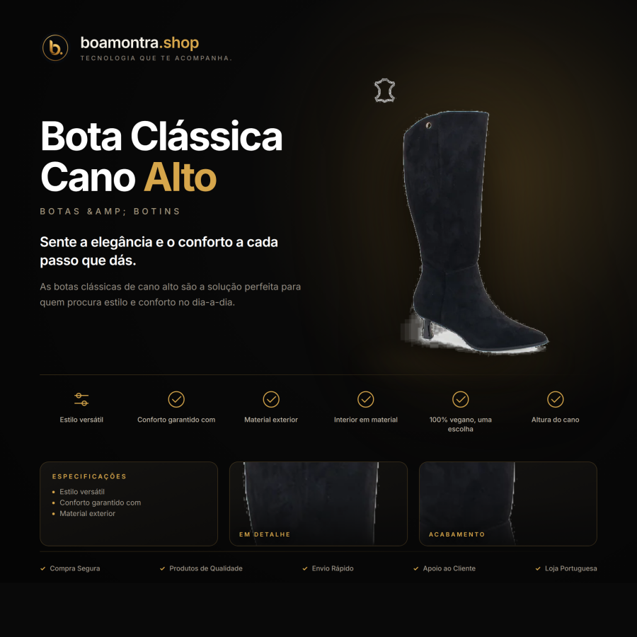 Estilo e Conforto com Bota Clássica Cano Alto