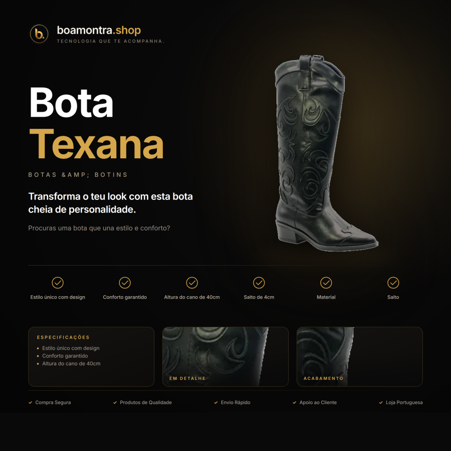 Estilo e Conforto com Bota Texana