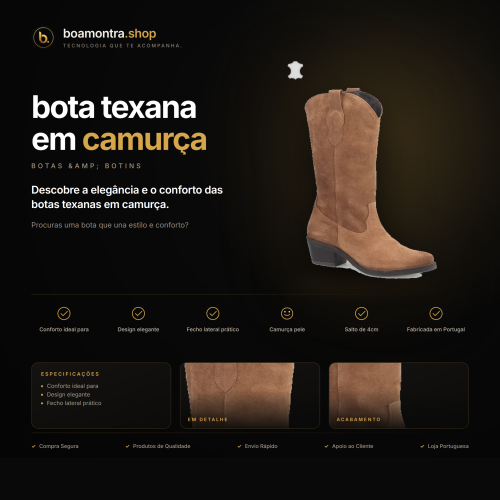 Estilo e conforto com bota texana em camurça