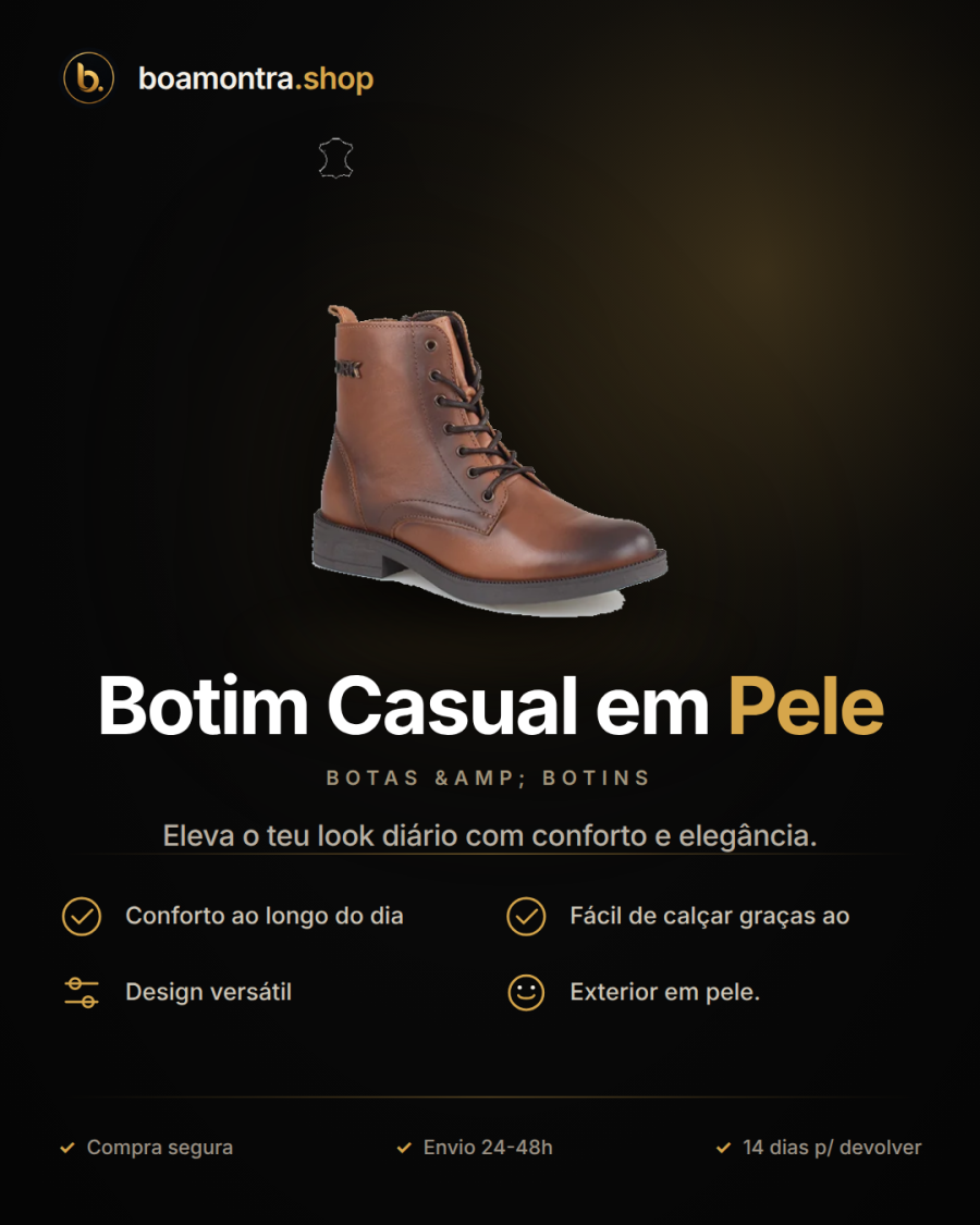 Conforto e Estilo com Botim Casual em Pele