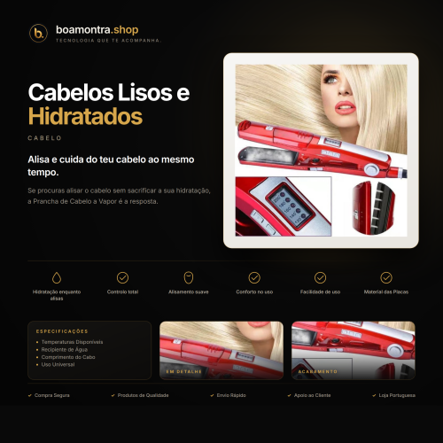 Cabelos Lisos e Hidratados com Vapor