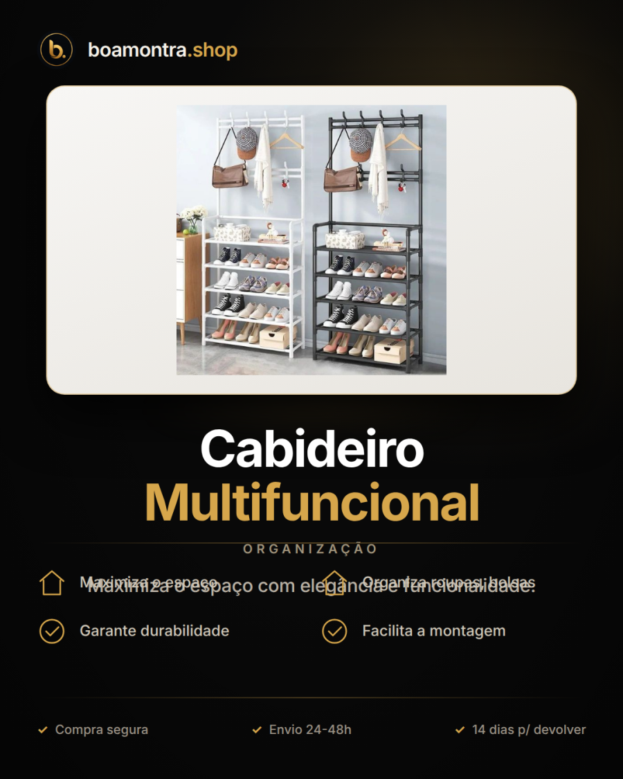 Organização e Estilo com Cabideiro Multifuncional