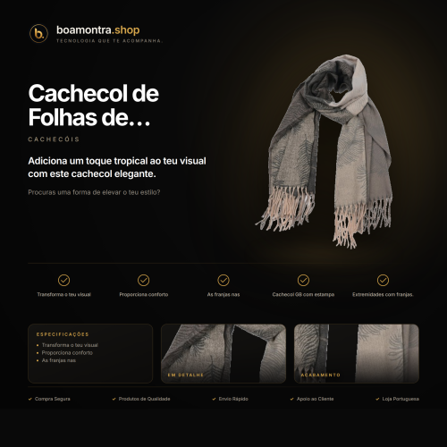 Estilo e Conforto com Cachecol de Folhas de Palmeira
