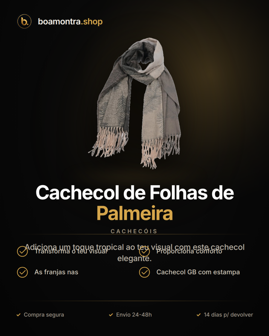 Estilo e Conforto com Cachecol de Folhas de Palmeira