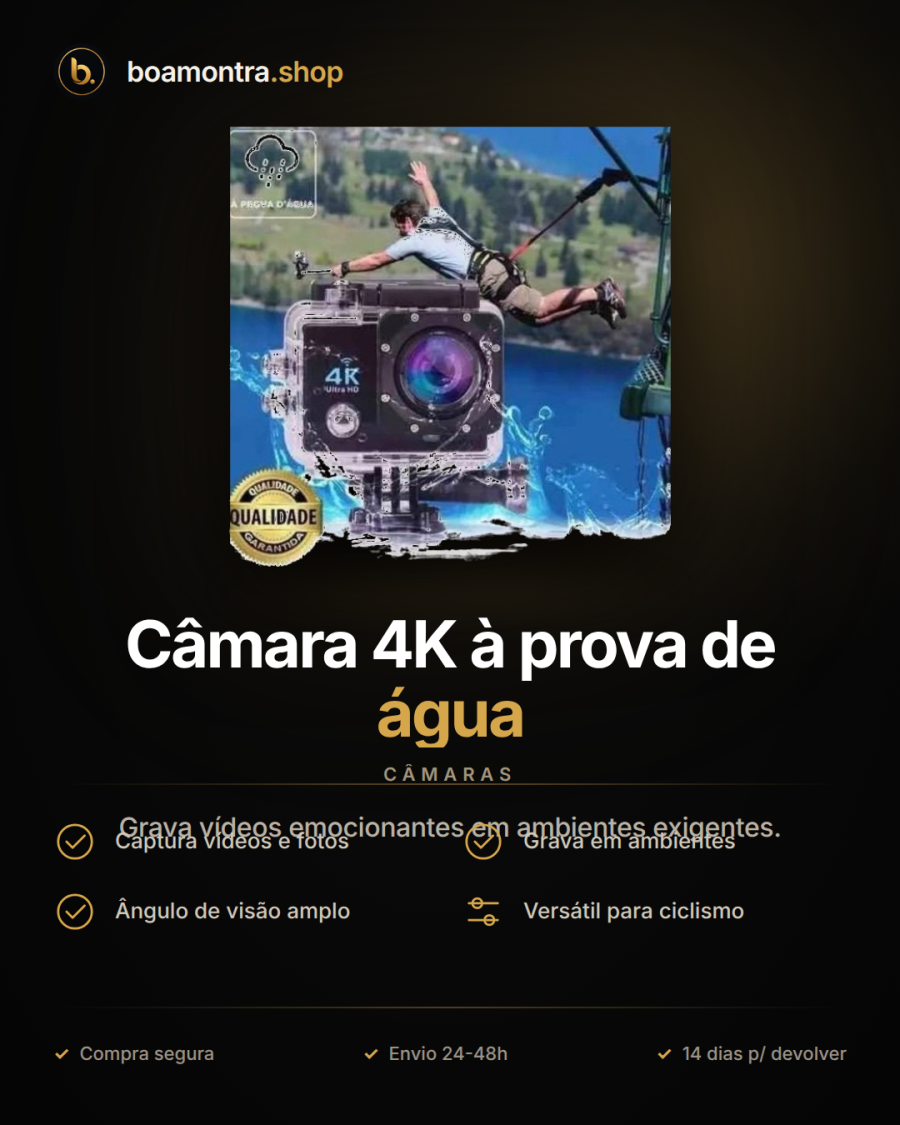 Captura momentos com Câmara 4K à prova de água
