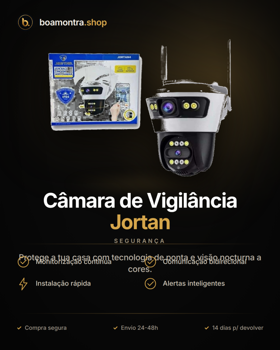 Segurança 24/7 com Câmara de Vigilância Jortan