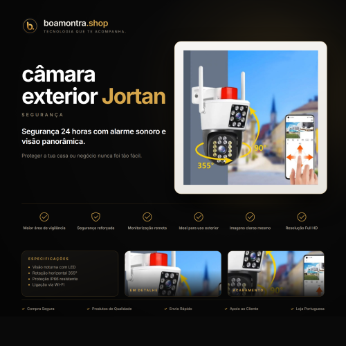 Protege a tua casa com câmara exterior Jortan