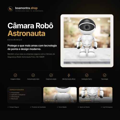 Segurança Total com Câmara Robô Astronauta