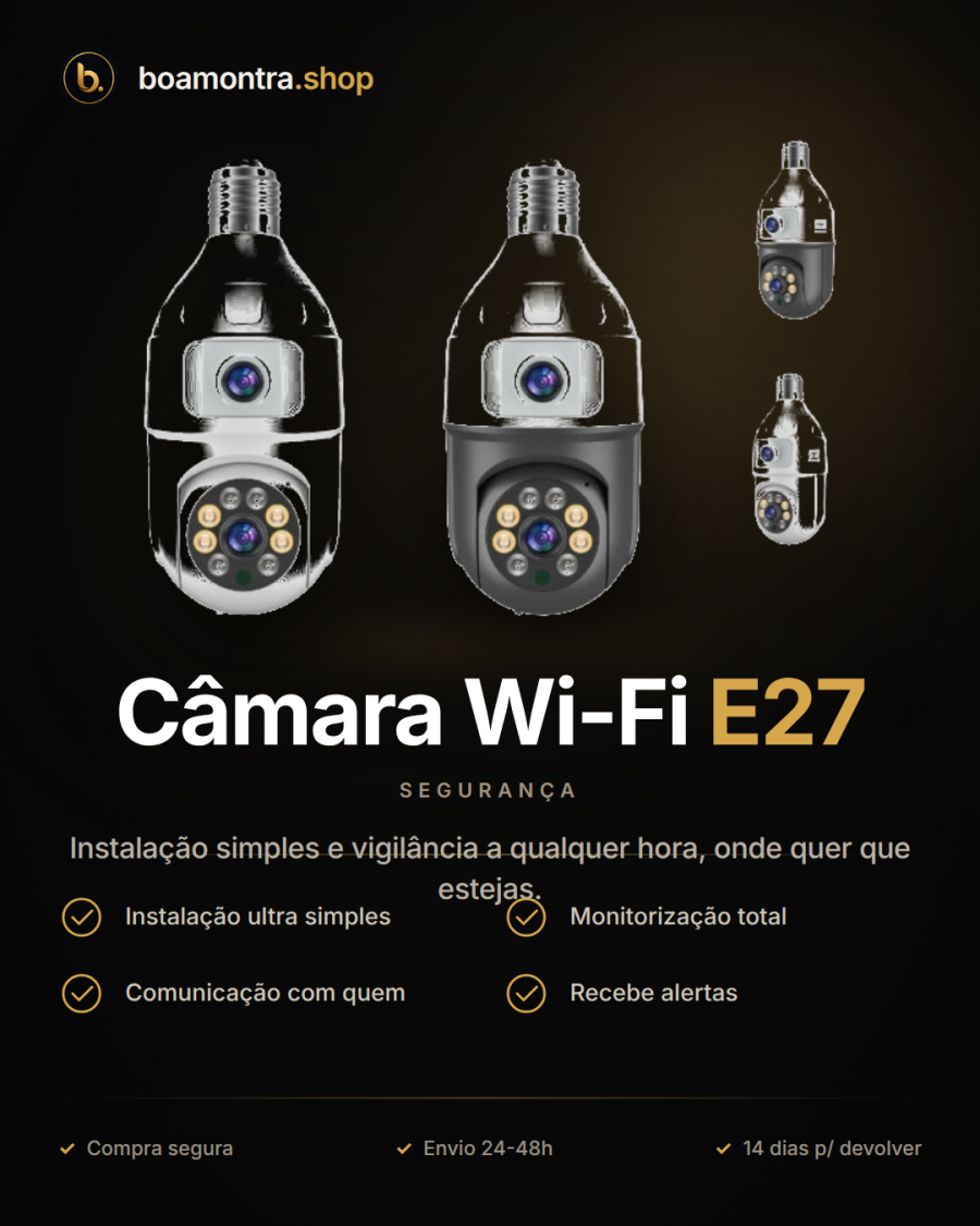 Segurança Eficiente com Câmara Wi-Fi E27