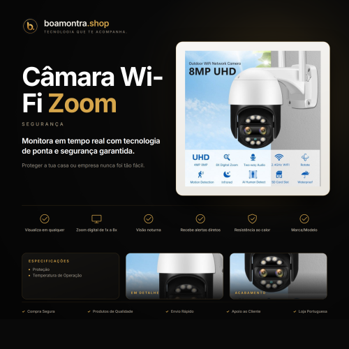 Protege a Tua Casa com Câmara Wi-Fi Zoom