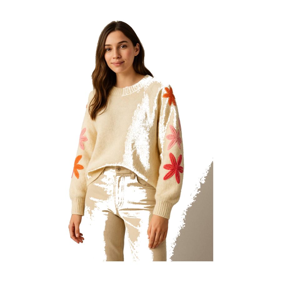 Elegância e Conforto com Camisola Flores Bordadas