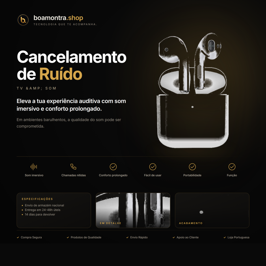 Auriculares Bluetooth com Cancelamento de Ruído