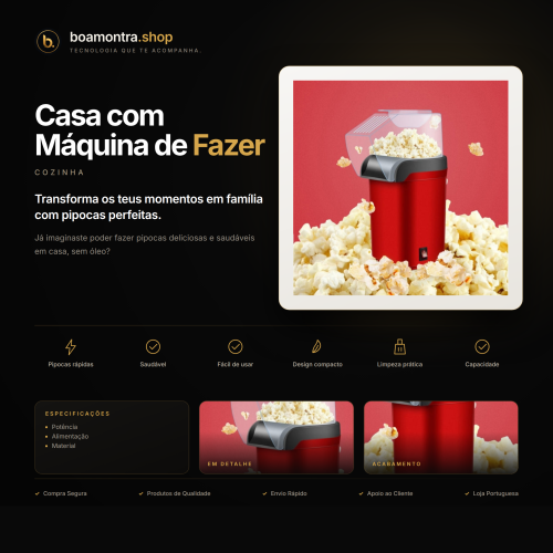Pipocas Saudáveis em Casa com Máquina de Fazer