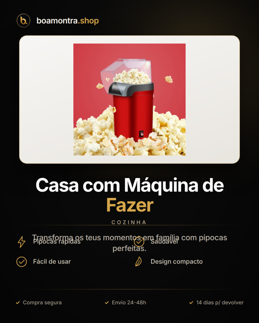 Pipocas Saudáveis em Casa com Máquina de Fazer