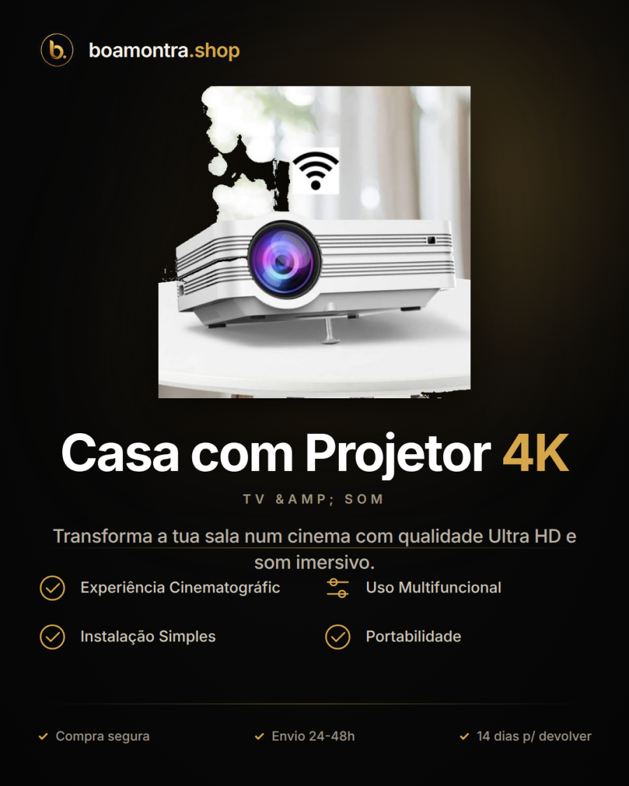 Experiência de Cinema em Casa com Projetor 4K