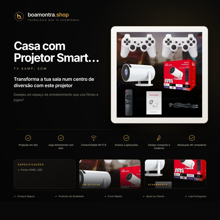 Entretenimento em Casa com Projetor Smart Gaming