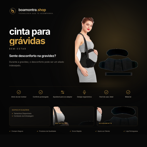 Alívio e conforto com cinta para grávidas