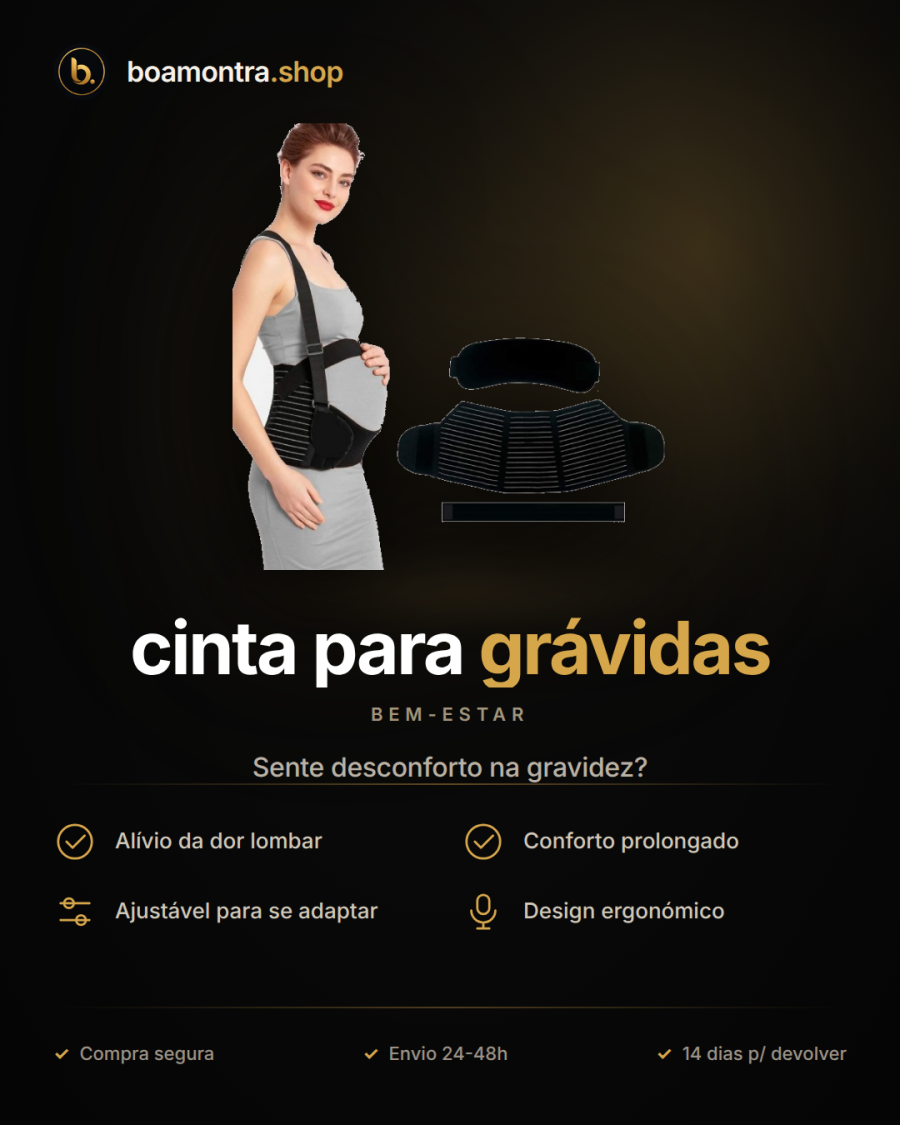 Alívio e conforto com cinta para grávidas