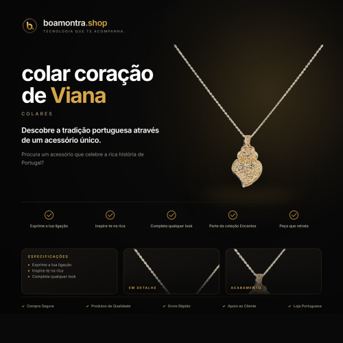 Encanta-te com o colar coração de Viana
