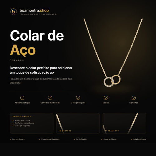 Brilho e Elegância com Colar de Aço