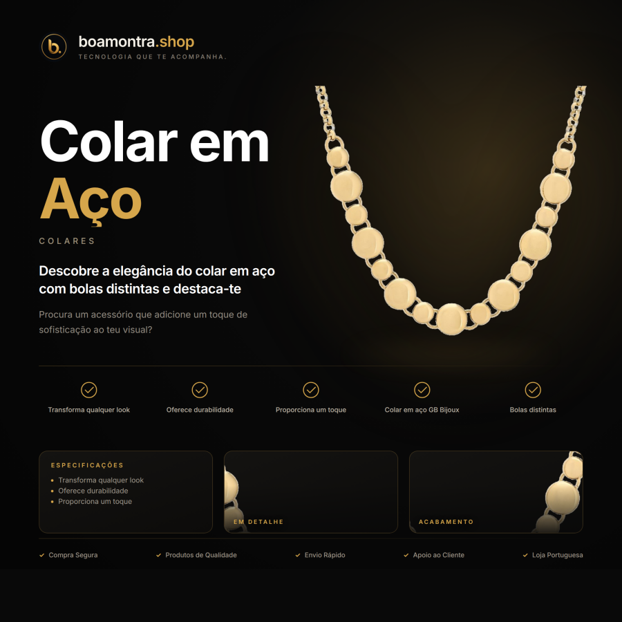 Estilo Único com Colar em Aço