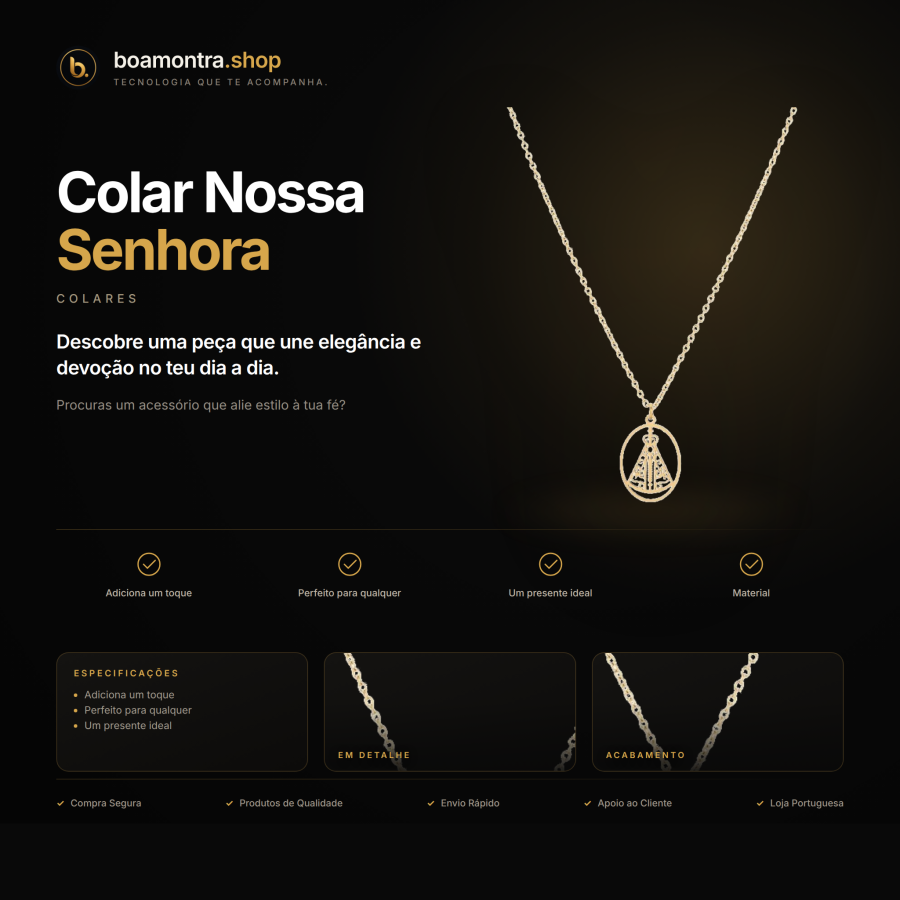 Estilo e Fé com Colar Nossa Senhora