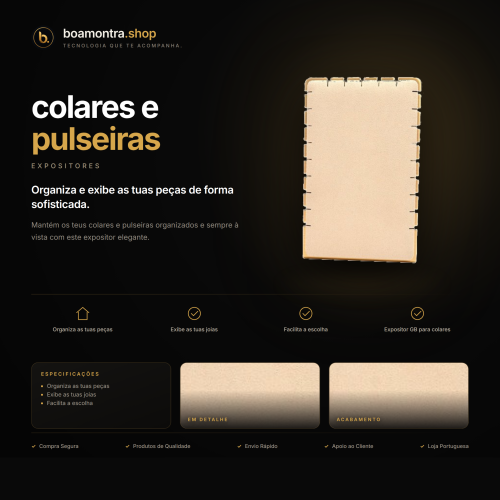 Expositor elegante para colares e pulseiras