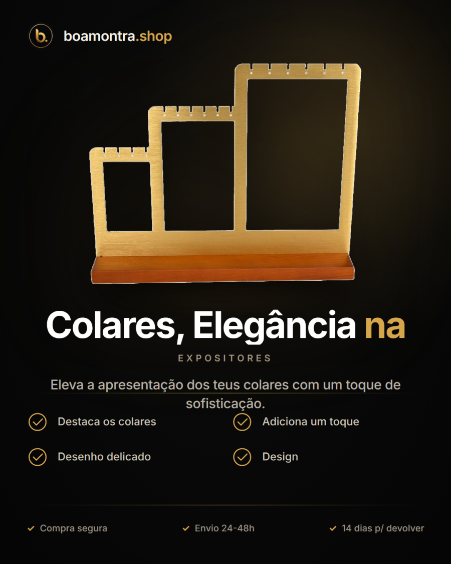 Expositor Dourado para Colares, Elegância na Exposição