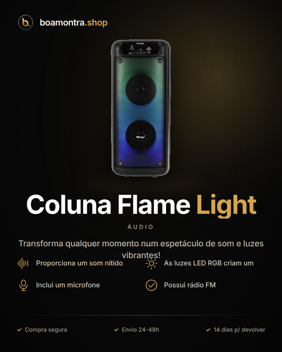 Anima as tuas festas com Coluna Flame Light