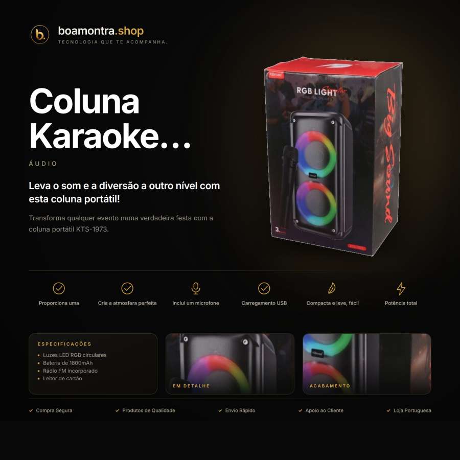 Anima as tuas festas com Coluna Karaoke RGB