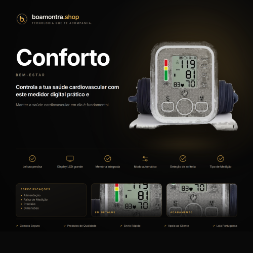 Monitora a tua Tensão Arterial com Conforto