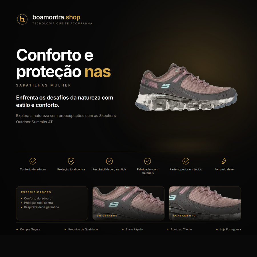Conforto e proteção nas Skechers Outdoor Summits AT