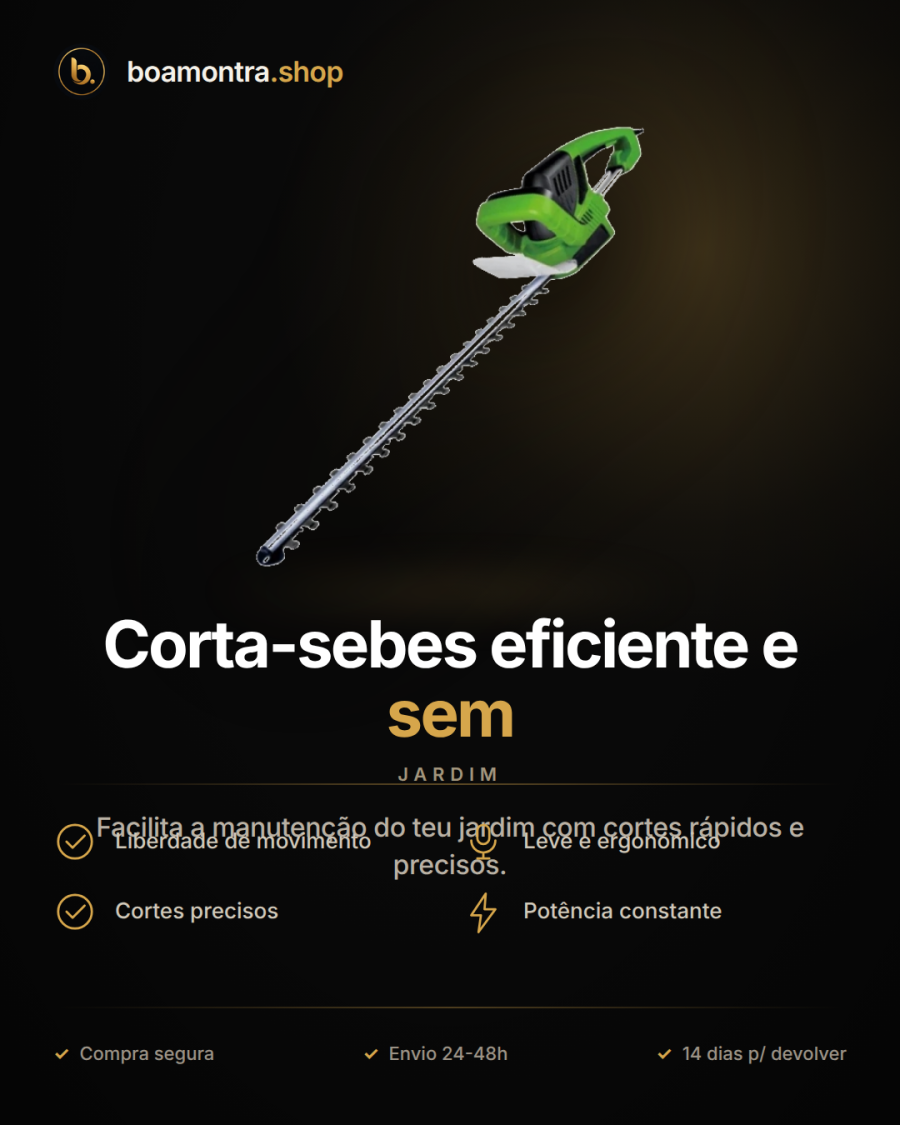 Corta-sebes eficiente e sem fios