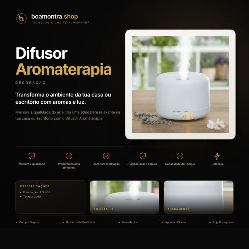 Conforto e bem-estar com Difusor Aromaterapia