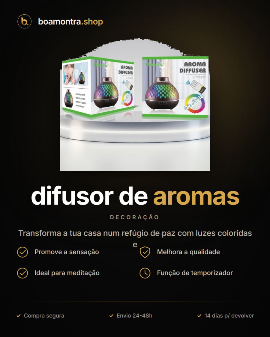 Cria um ambiente relaxante com difusor de aromas