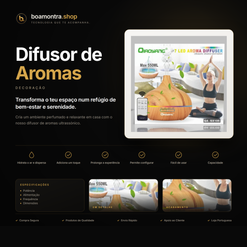 Atmosfera Relaxante com Difusor de Aromas