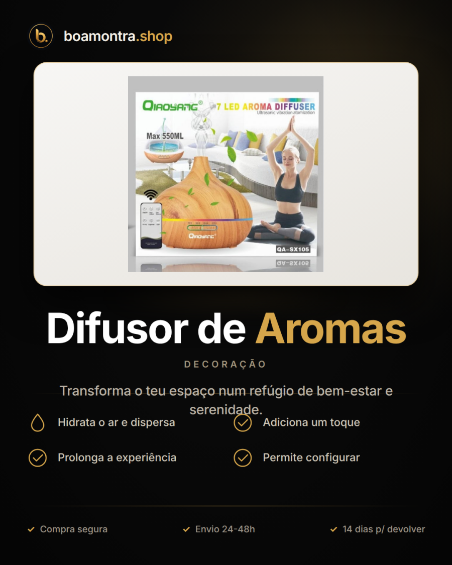 Atmosfera Relaxante com Difusor de Aromas