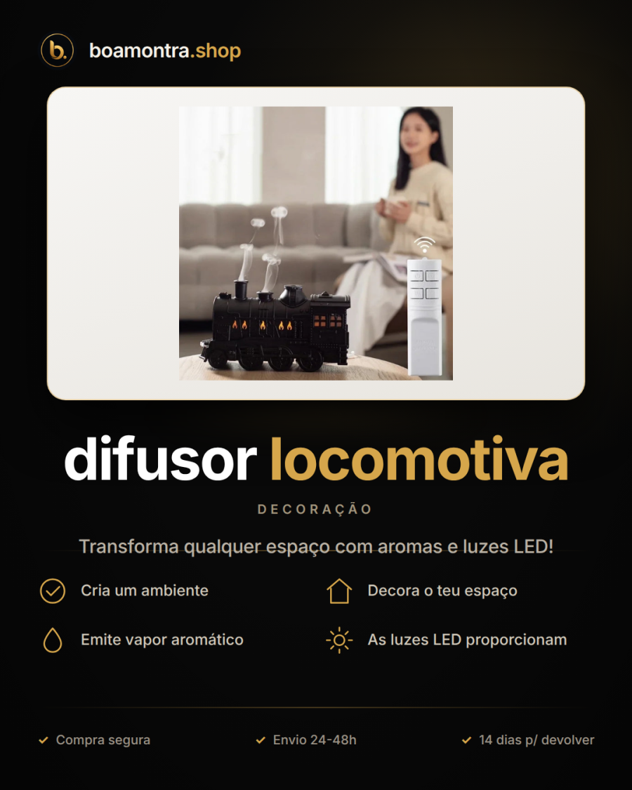 Cria um ambiente acolhedor com o difusor locomotiva