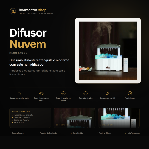 Ambiente Relaxante com Difusor Nuvem