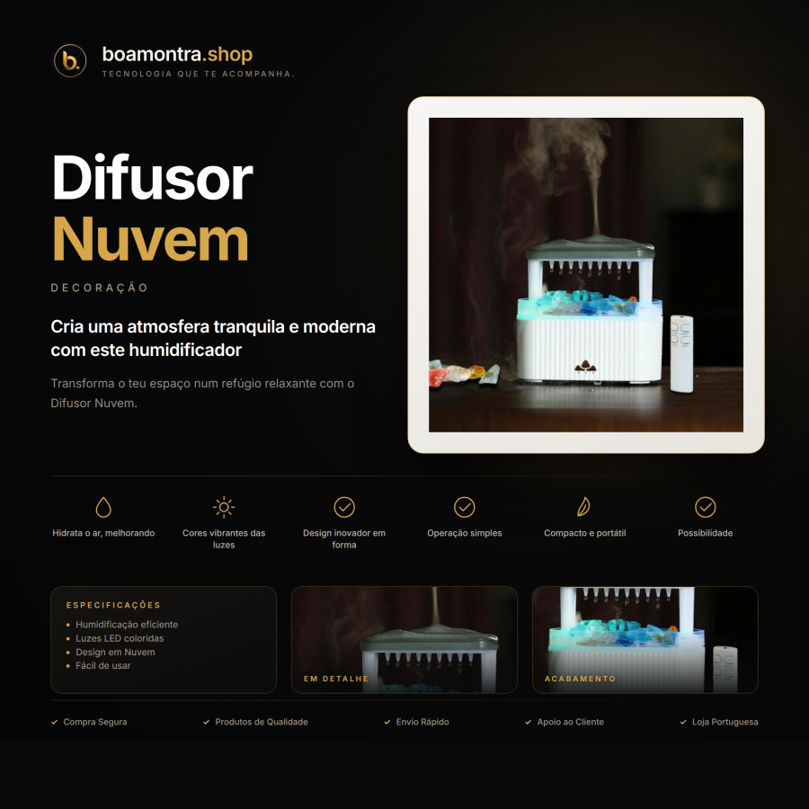 Ambiente Relaxante com Difusor Nuvem