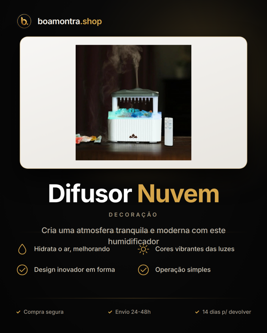 Ambiente Relaxante com Difusor Nuvem
