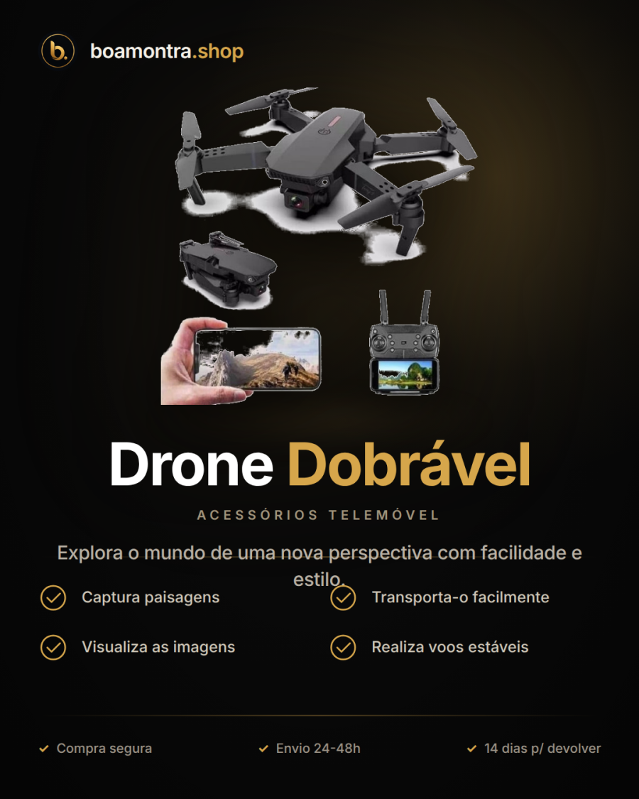 Captura momentos incríveis com Drone Dobrável