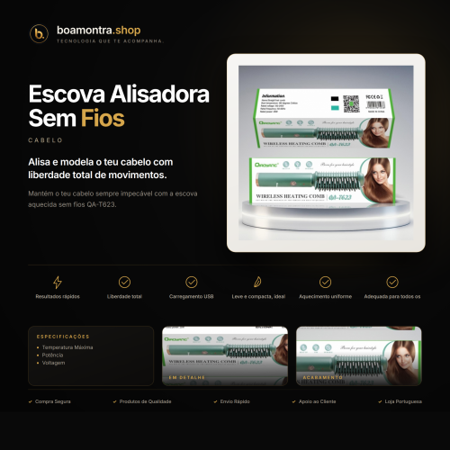 Estilo Rápido com Escova Alisadora Sem Fios