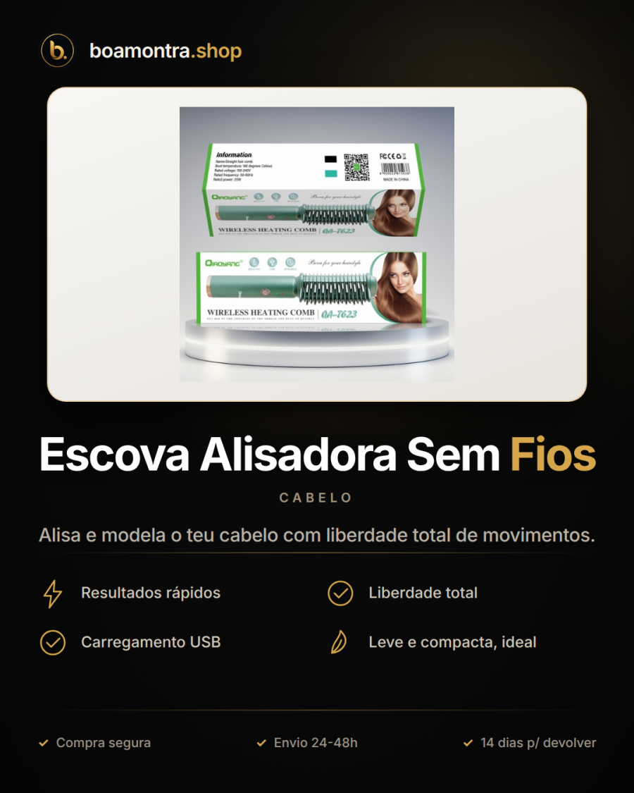 Estilo Rápido com Escova Alisadora Sem Fios